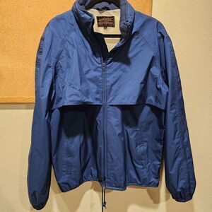 Eddie Bauer Jacket Mens Sz XL Blue Full‎ Zip Hooded Goretex SEE DESCRIPTION